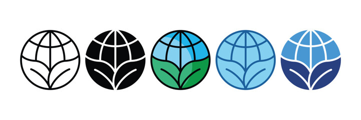 Global Sustainability Icon Set Multiple Style Collection