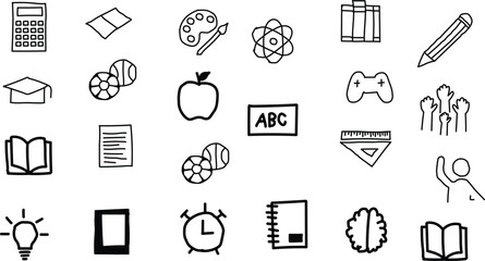 Hand Drawn School and Education Icons Collection learning