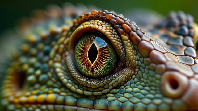 Rainforest lizard eye reptile macro closeup colorful pattern texture detail wildlife nature exotic