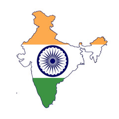 map of india with flag