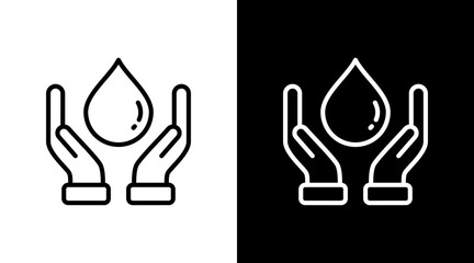 Water Conservation White Icon Set Design