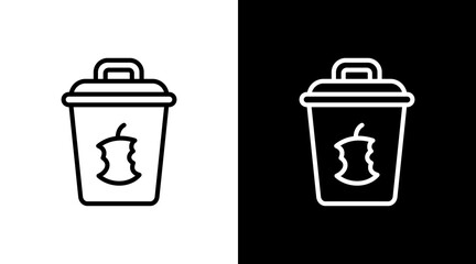 Compost Bin White Icon Set Design