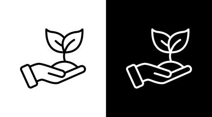 Organic Farming White Icon Set Design