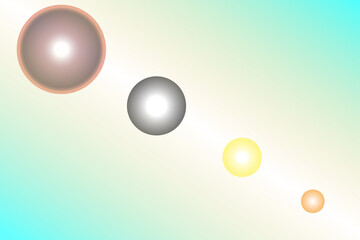 Abstract gradient background with glowing 3D spheres and soft pastel colors. Modern minimal design ideal for wallpapers, web banners, presentations, creative and futuristic projects.