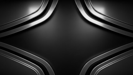 Abstract metallic background with curved lines and reflections