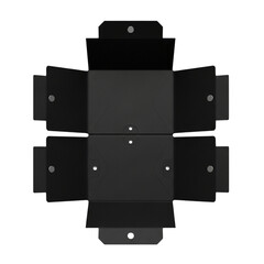 Black wall mounted bracket for electronic device isolated on transparent background