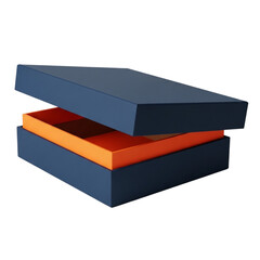 Open box with nested boxes inside isolated on transparent background