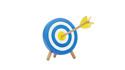 Arrow hitting the target center - Success Concept