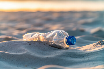 Plastic bottle pollution in desert