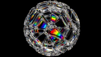 Macro detail of fractured ice crystal shards with prismatic frozen light for abstract texture and modern design concept