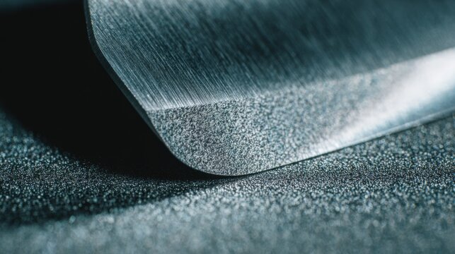 Medium shot capturing a detailed view of D2 steel with a focus on its exceptional wear resistance perfect for longlasting cutlery and precision dies