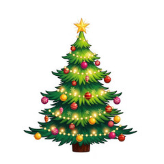 Decorated christmas tree with lights and ornaments