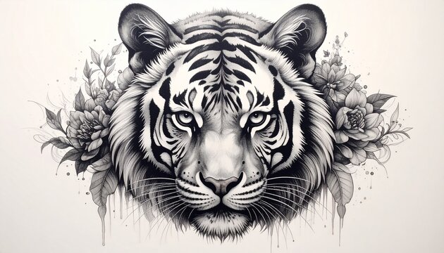 tiger head vector