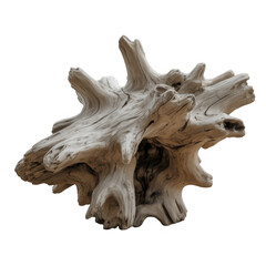 Obraz premium Driftwood piece isolated on a transparent background natural organic