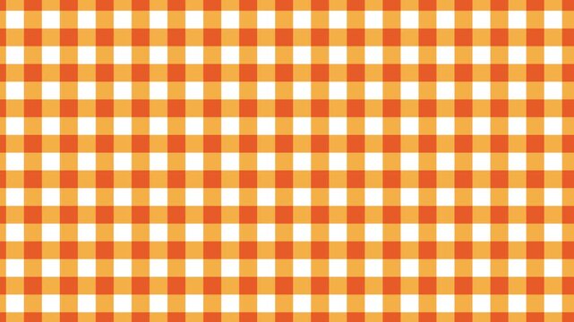 Orange and white gingham pattern background for design