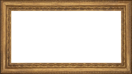 Blank Picture Frame 4k Antique Golden Ornate 16:9