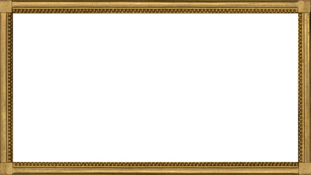 Blank Picture Frame 4k Antique Art Deco Golden Ornate 16:9