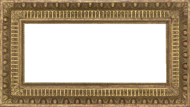 Blank Picture Frame 4k Antique Golden Ornate 16:9
