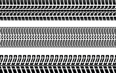 Simple tire tracks with ink splatter background vector.