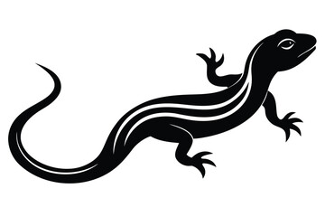 slithering lizard vector icon silhouette
