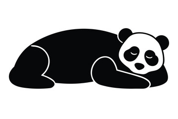 resting panda  vector icon silhouette
