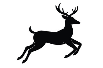 leaping deer vector icon silhouette