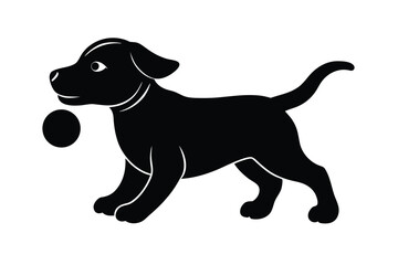 playing puppy vector icon silhouette