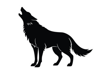 howling wolf vector icon silhouette
