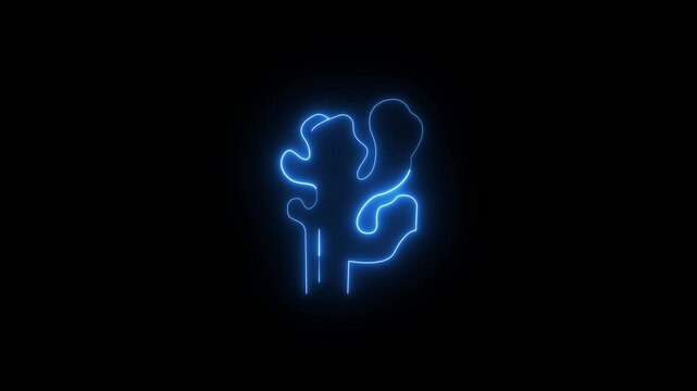 glowing Ginger line icon .