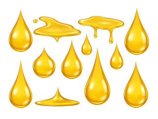 Golden oil droplet icon illustration