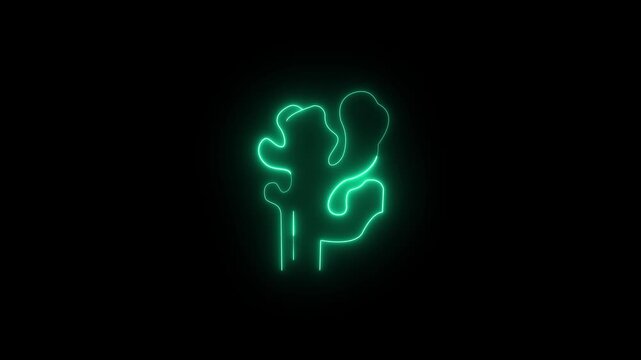 glowing Ginger line icon .