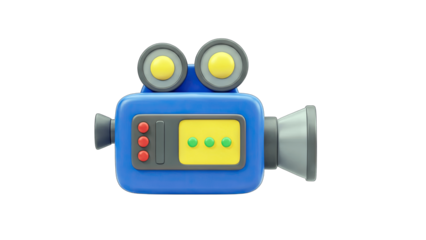 Cartoon Video Camera Isolated on White Background