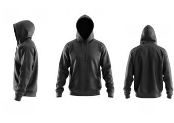 Gray hoodie sweatshirt mockup isolated on a transparent background clothing apparel