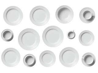 A simple round white ceramic plate and bowl with a clean modern metallic style design