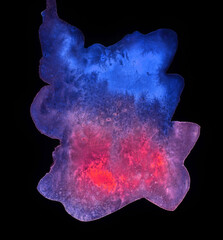 Bright painted violet, blue and purple watercolor texture. Hand drawn background