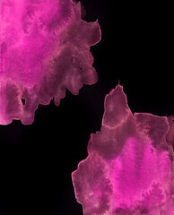 Bright painted neon pink and violet watercolor texture. Hand drawn background