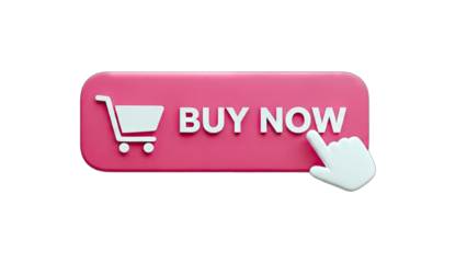 Buy Now Button with Shopping Cart and Hand Cursor - Online Shopping
