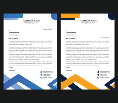 Corporate Business latterhead Clean and professional corporate company business letterhead template design with color variation bundle