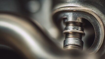 extreme close up of intake valve at the moment of closing, air stream bending and compressing, macro technical photography style, ultra sharp focus
