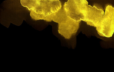 Bright painted golden and yellow watercolor texture. Hand drawn background