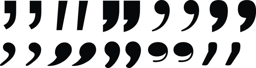 Fototapeta premium Set of quote marks . different shapes of quote marks . Quotes signs