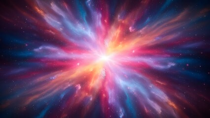Vibrant cosmic explosion of colors in space