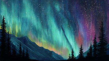  Vibrant depiction of the Aurora Borealis lighting up an arctic night sky (1)
