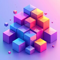 3d cubes on a white background