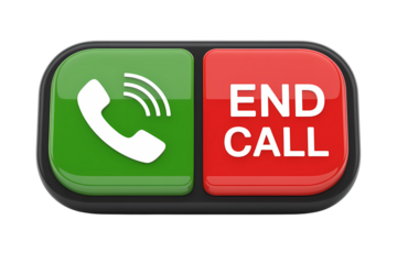 3d icon Telephone icon with green call and red end call button . Isolated on transparent background, png