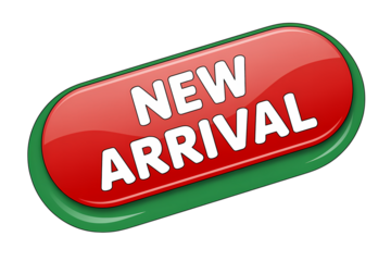 3d icon Bold New Arrival Button Icon with Glossy Effect. The red oval-shaped button stands out with its prominent New Arrival text in bold white letters. . Isolated on transparent background, png