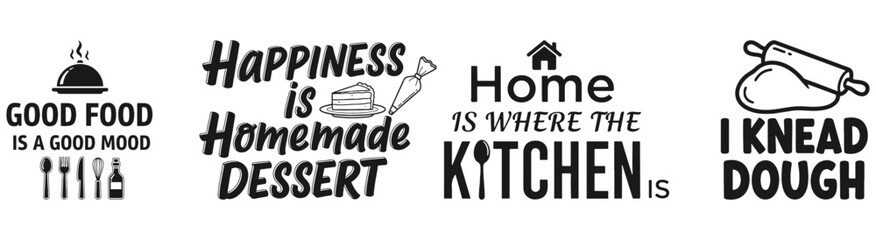 Culinary Quotes: Delightful collection of kitchen-themed quotes, celebrating the joy of good food, homemade desserts, the heart of the home, and the art of kneading dough.