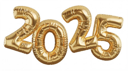 3d render of Celebration banner with happy new year 2025 balloons floating