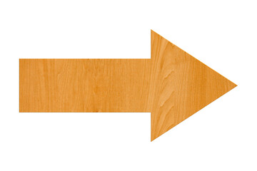 Wooden right arrow sign. Direction and navigation symbol
