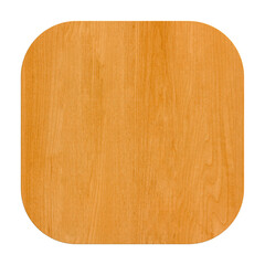 Wooden rounded square shape. Natural texture design element